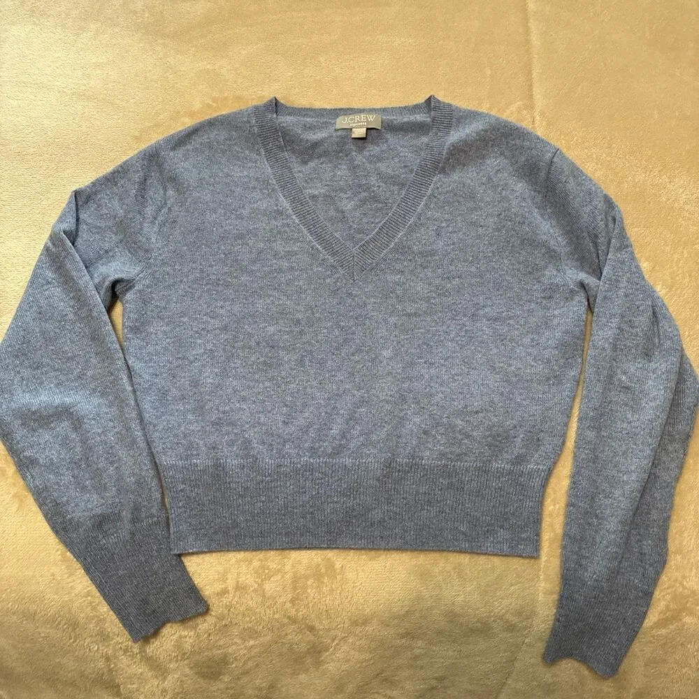 J. Crew Cashmere Blue V Neck Sweater